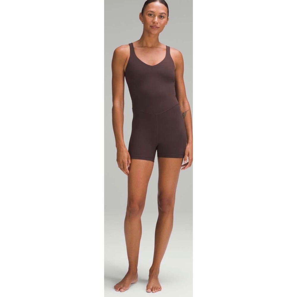 Lululemon Align Bodysuit 6 Espresso Brown Nulu Yoga Romper Size 14 L